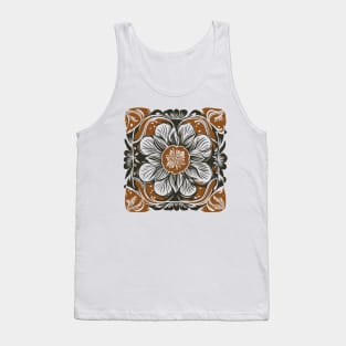 Art Deco Ornament Brown Tank Top